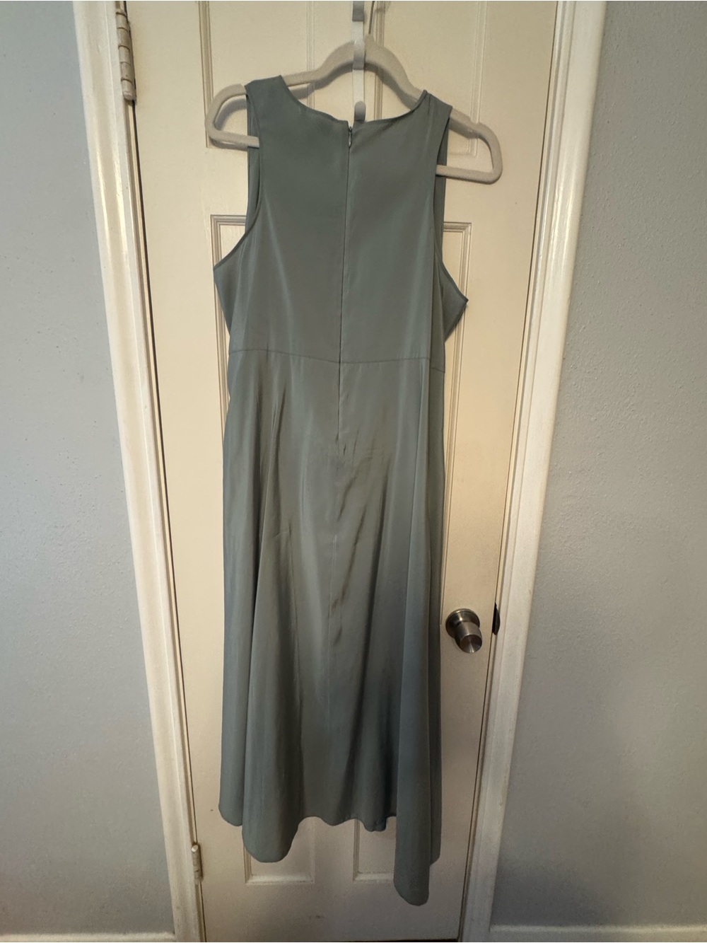 COS Sage Green Asymmetrical Knot Midi Dress NWT - Picture 2 of 6